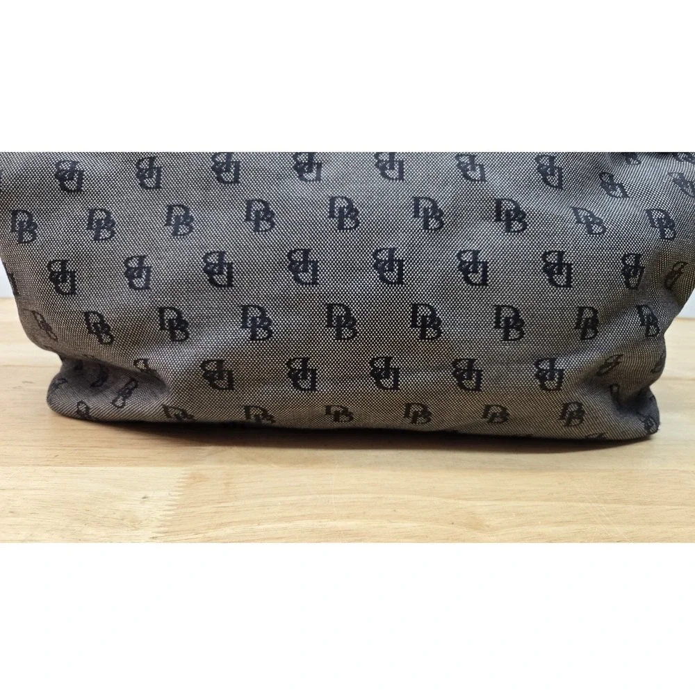 Vintage Dooney & Bourke  Signature Monogram Canvas Tote Bag Black/Grey, Medium
